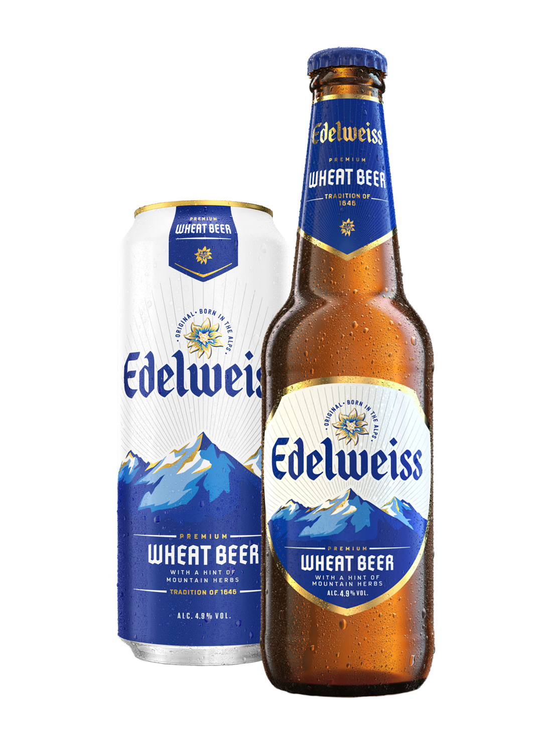 Edelweiss Wheat Beer Bottle And Glass 1106X1496